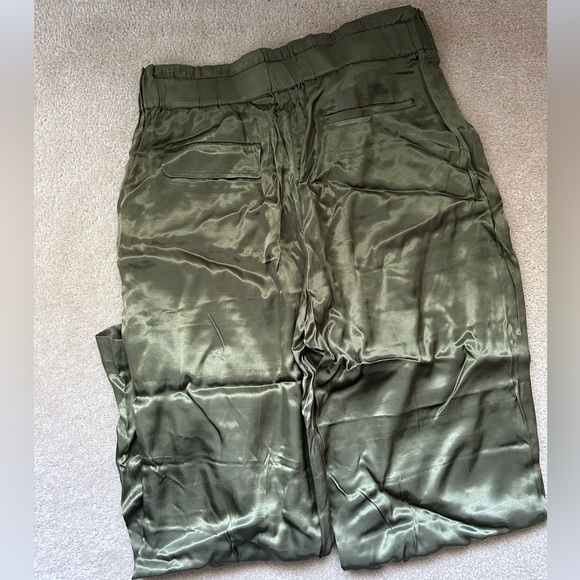 J. Crew Frosty Olive Satin Cargo Pants - Picture 5 of 7